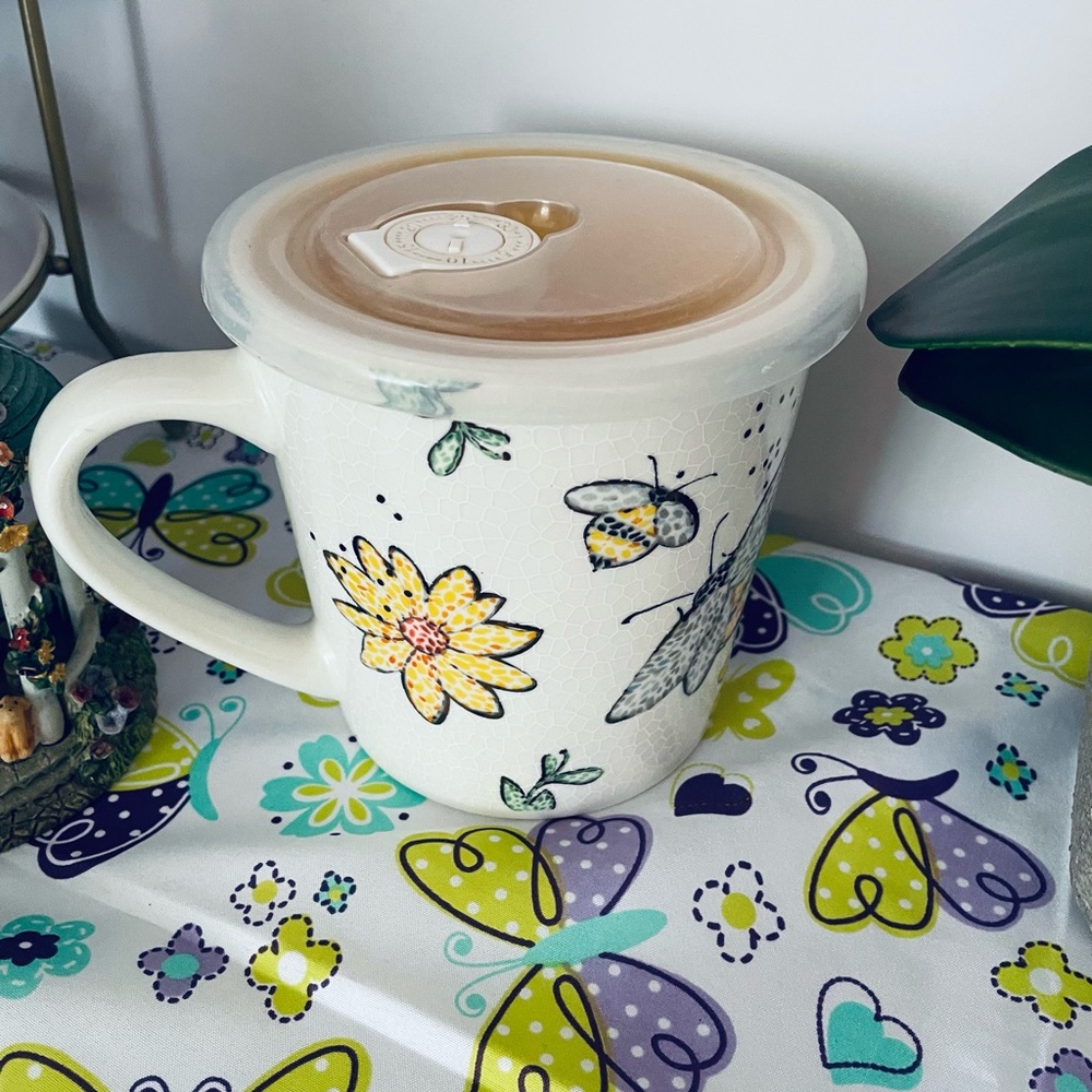 Floral and Butterfly Ceramic Mug